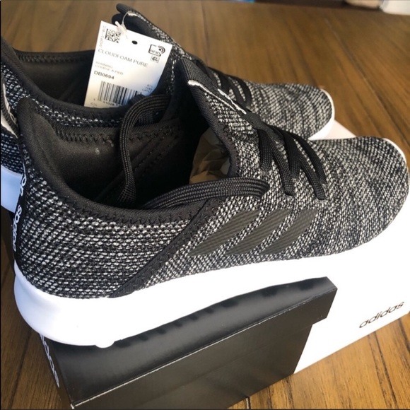 Adidas cloudfoam black sneakers tennis shoes - Picture 7 of 8